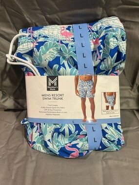 Men's Blue Tropical Resort Swim Trunk